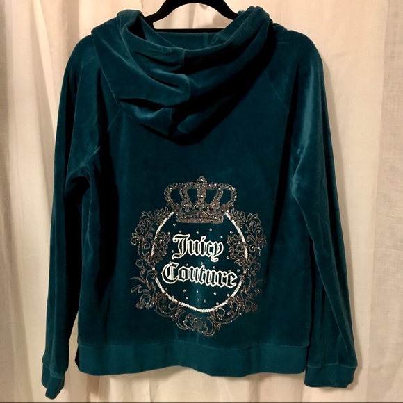 Juicy Couture Vintage 90s Velour Hoodie Jacket XL! - Picture 1 of 8